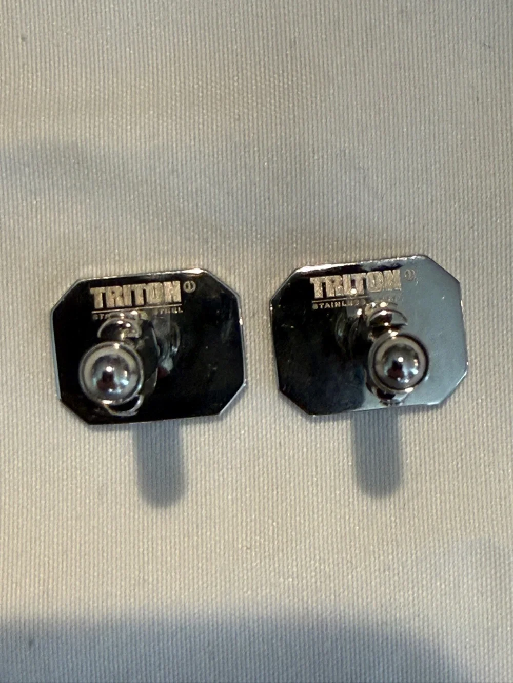Triton Men's Black and Silver Octagon Screw Cufflinks